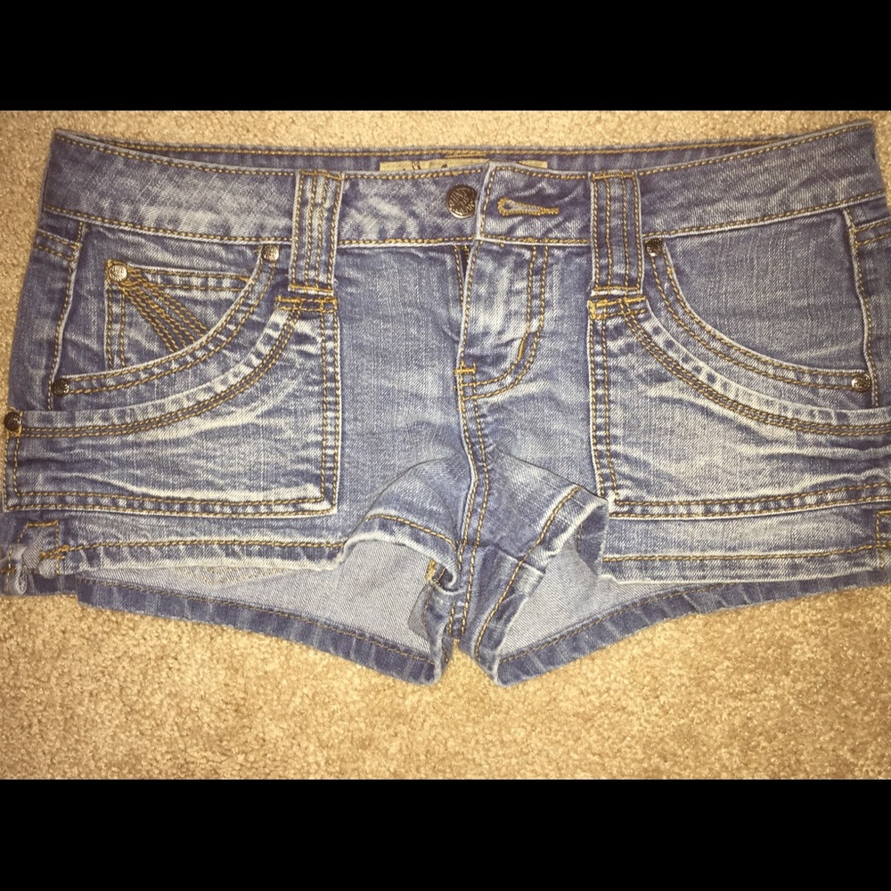 Jean shorts.